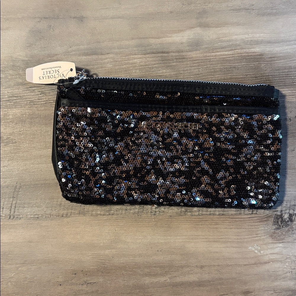 Victoria's Secret Black and Silver Sequin Bag